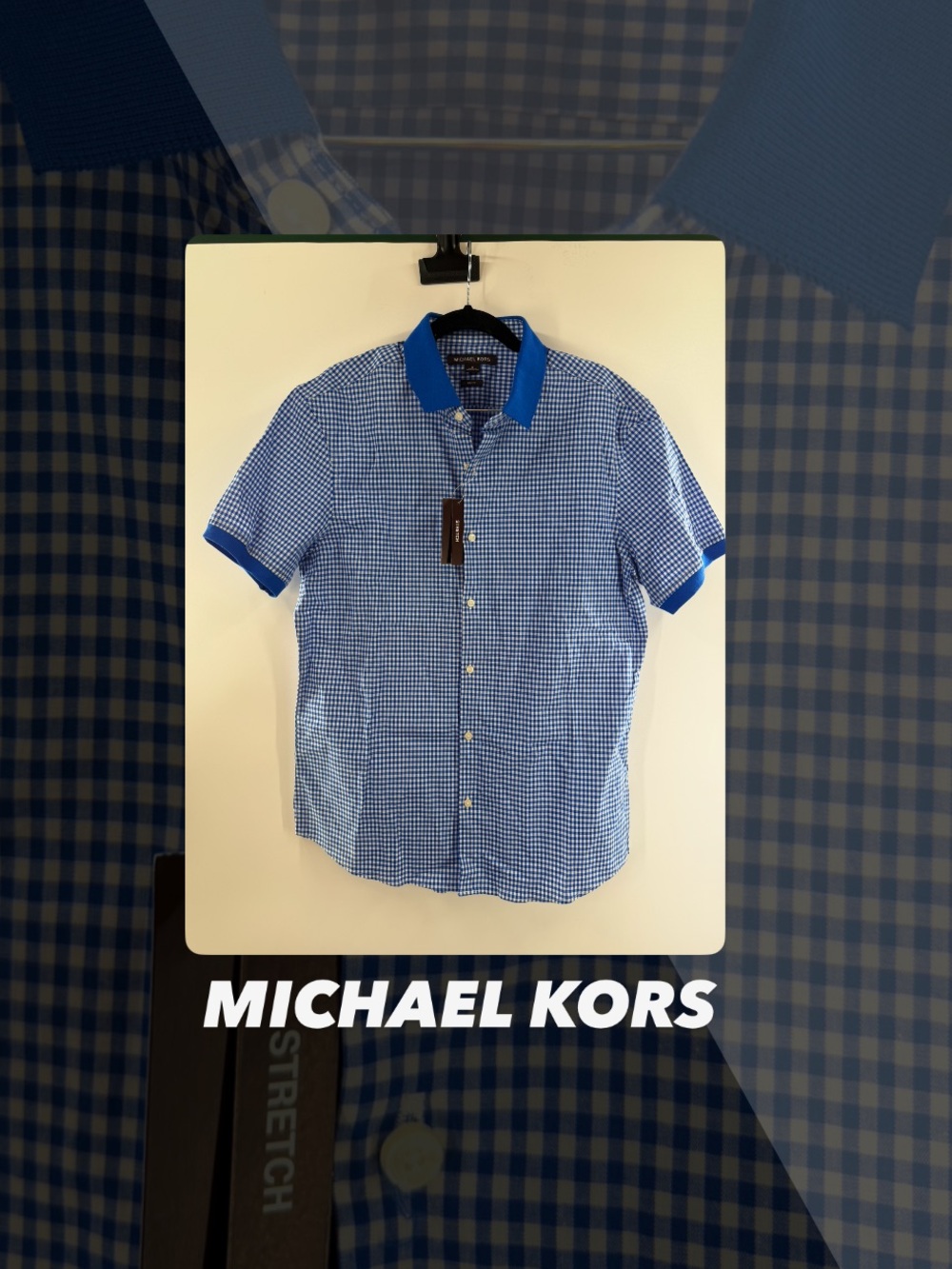 NWT Michael Kors Slim Fit Gingham Shirt